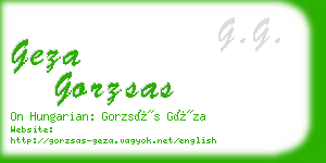 geza gorzsas business card
